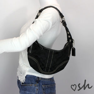 COACH Black Soho Signature Small Hobo Purse #6266